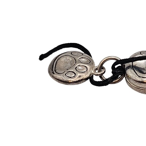 Silver Hanging Pet Lover Dog Cat Paw Prints Looped Keychain Accessory 5" - Picture 8 of 11